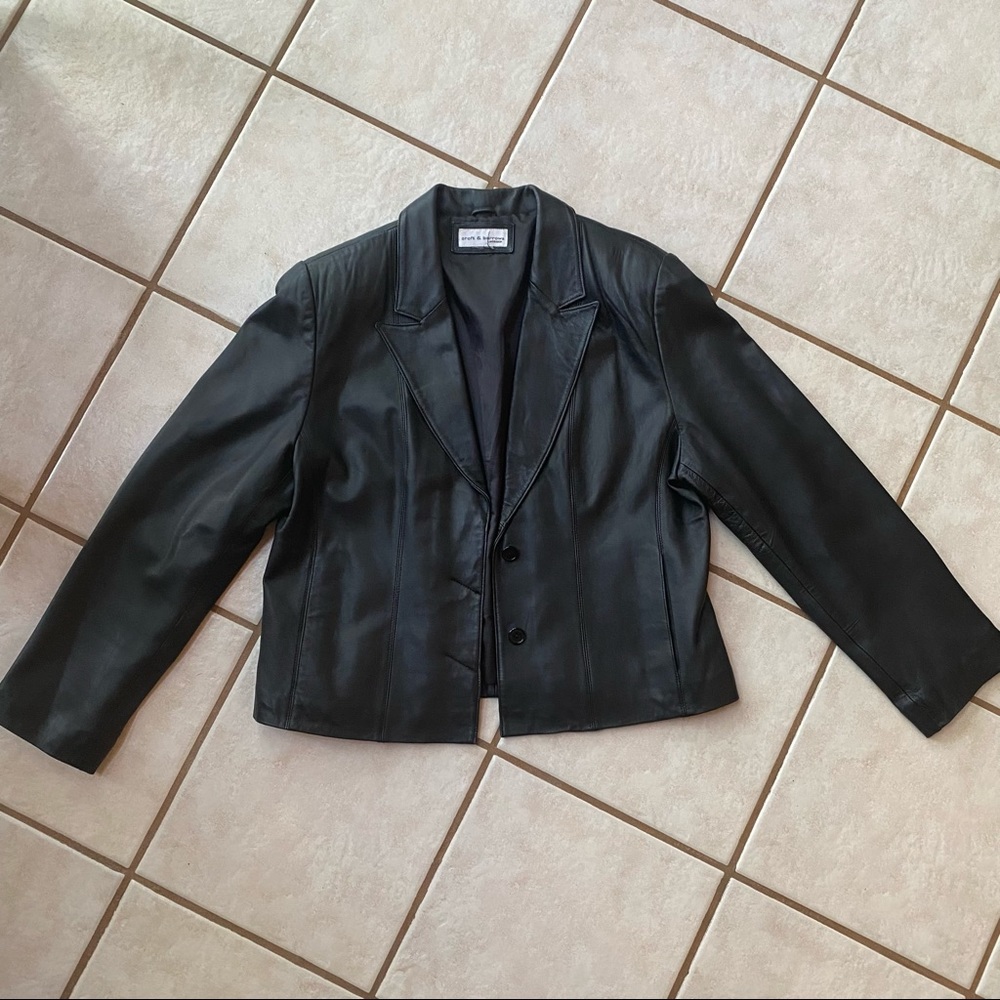 Croft and barrow lambskin leather blazer